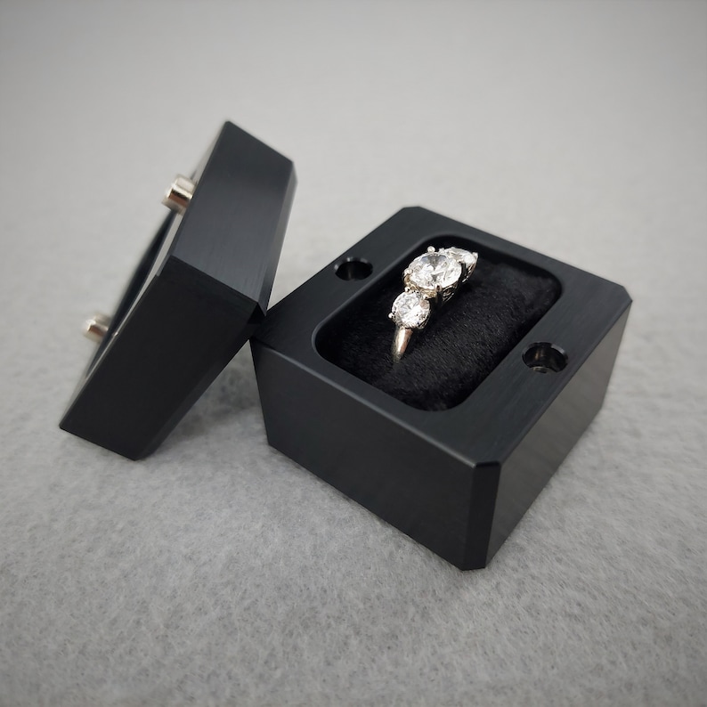 Dpcustoms Ultra Mini Cube Engagement Ring Box, Pocket Size Ring Box ...