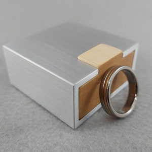 Pocket Size Ring Box, Slim Engagement Box, Wedding Ring Box, Maple Ring Box, Valentine&#39;s Day, 10th Anniversary Gift, Proposal Box, Maple