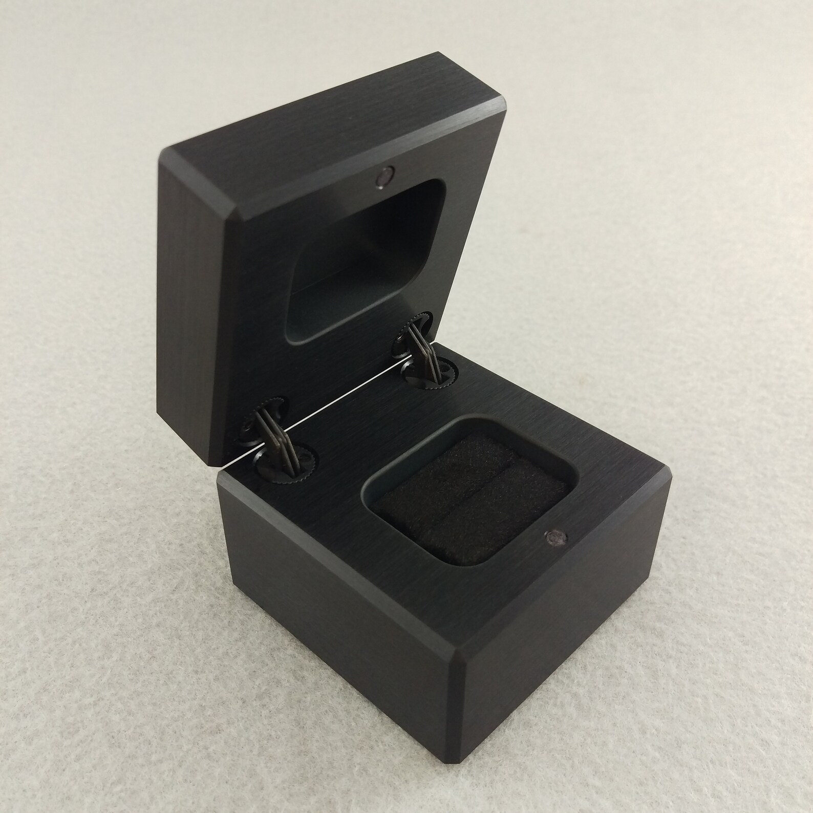 Black on Black Engagement Ring Box Wedding Ring Box Modern Etsy