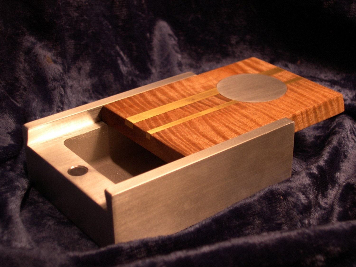 Engagement Ring Box, Wedding Ring Box, Modern Ring Box, Wood and Metal