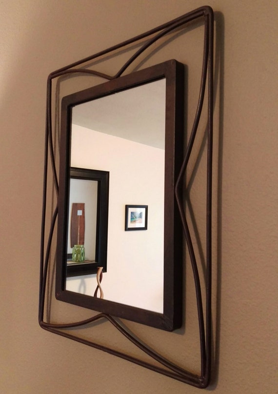 Small Wrought Iron Accent Mirror Vanity Or Hallway