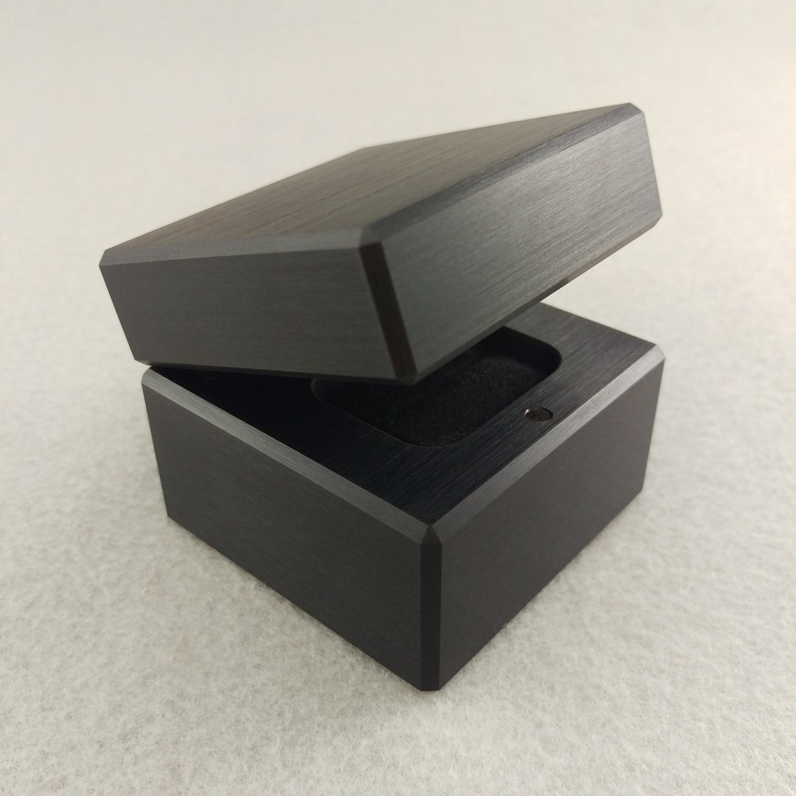Black on Black Engagement Ring Box Wedding Ring Box Modern Etsy