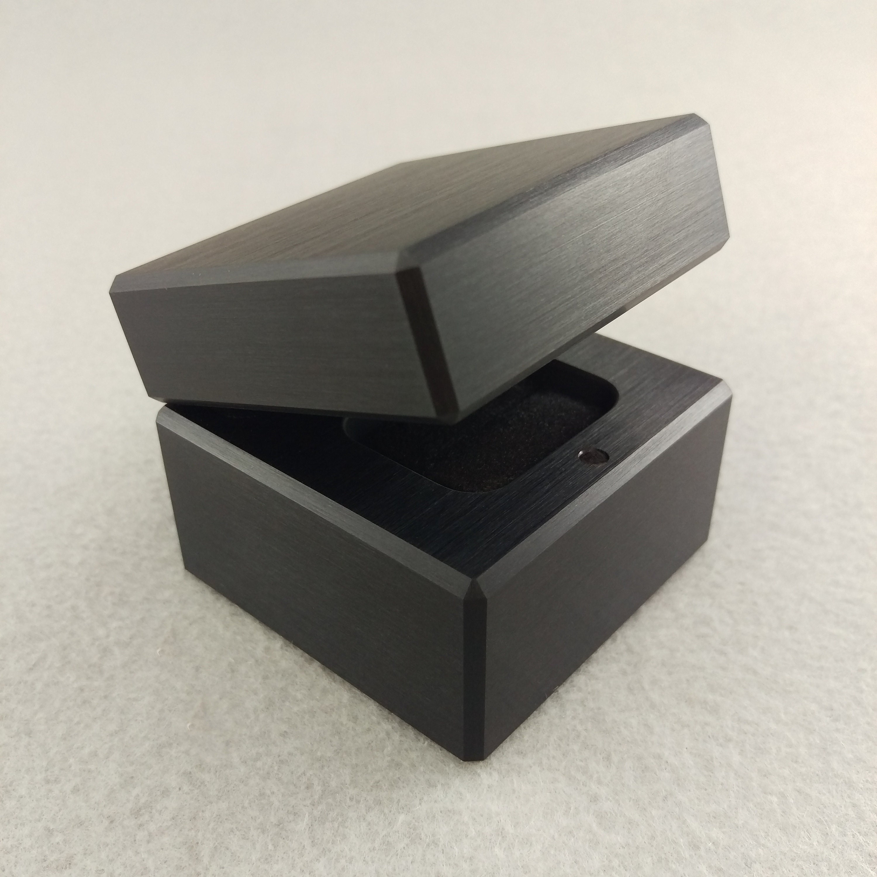 Black on Black Engagement Ring Box Wedding Ring Box Modern Etsy