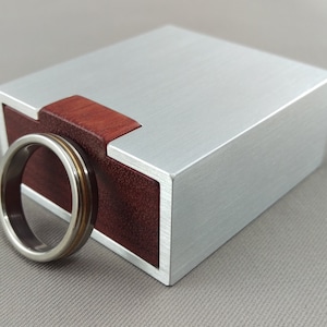 Slim Engagement Ring Box, Wedding Ring Box, Wooden Ring Box, Pocket Size Ring Box, Valentine's Day, 10th Anniversary Gift, Proposal Box