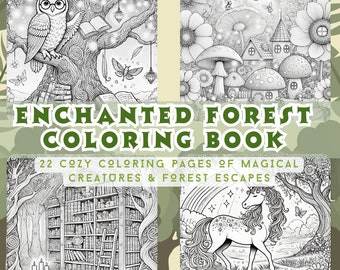 Enchanted Forest Coloring Book: 22 Magical Creature Pages (Printable PDF)