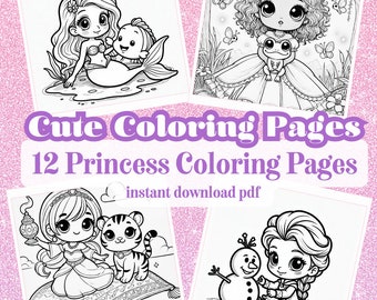 Kawaii Princess Coloring Pages: Chibi Style (PDF Download)