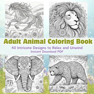 Animal Mandala Coloring Book: 40 Intricate Designs (Printable PDF)