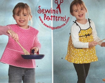 S3802 Little Kids Apron Dress Cover Up Sewing Pattern Uncut