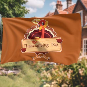 Thanksgiving Turkey Flag: 3x5 Outdoor Fall Decor