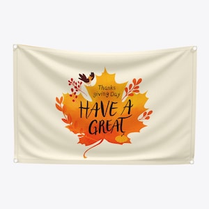Personalized Thanksgiving Banner: Wheat & Leaves Fall Decor