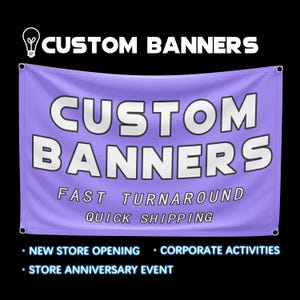 Personalized Polyester Flags • Any Size Image, Picture Printing • 3*5 Ft Flags for Business Events • Outdoor Flagpole Polyester Flags