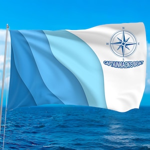 Bandiera nautica personalizzata, bandiera per barca personalizzata per yacht o molo, bandiera nautica in poliestere per esterni, regalo costiero per marinai