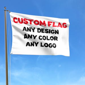 Aangepaste vlagbanner: gepersonaliseerd ontwerp, logo of tekst