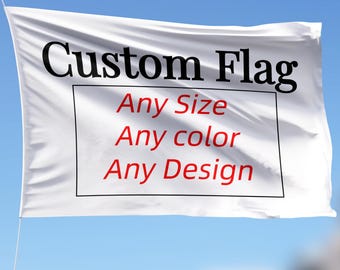 Aangepaste vlag bedrukken, elke maat vlag aanpassen, 3 x 5 dubbelzijdig, gepersonaliseerd cadeau afdrukken afbeelding logo tekst, cadeau voor hem