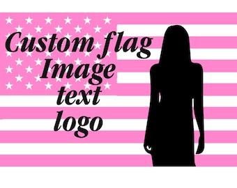 Aangepaste roze Amerikaanse vlag, gepersonaliseerde verjaardagsvlag met foto, tekst, decor Amerikaanse vlag, aangepaste vlag VS