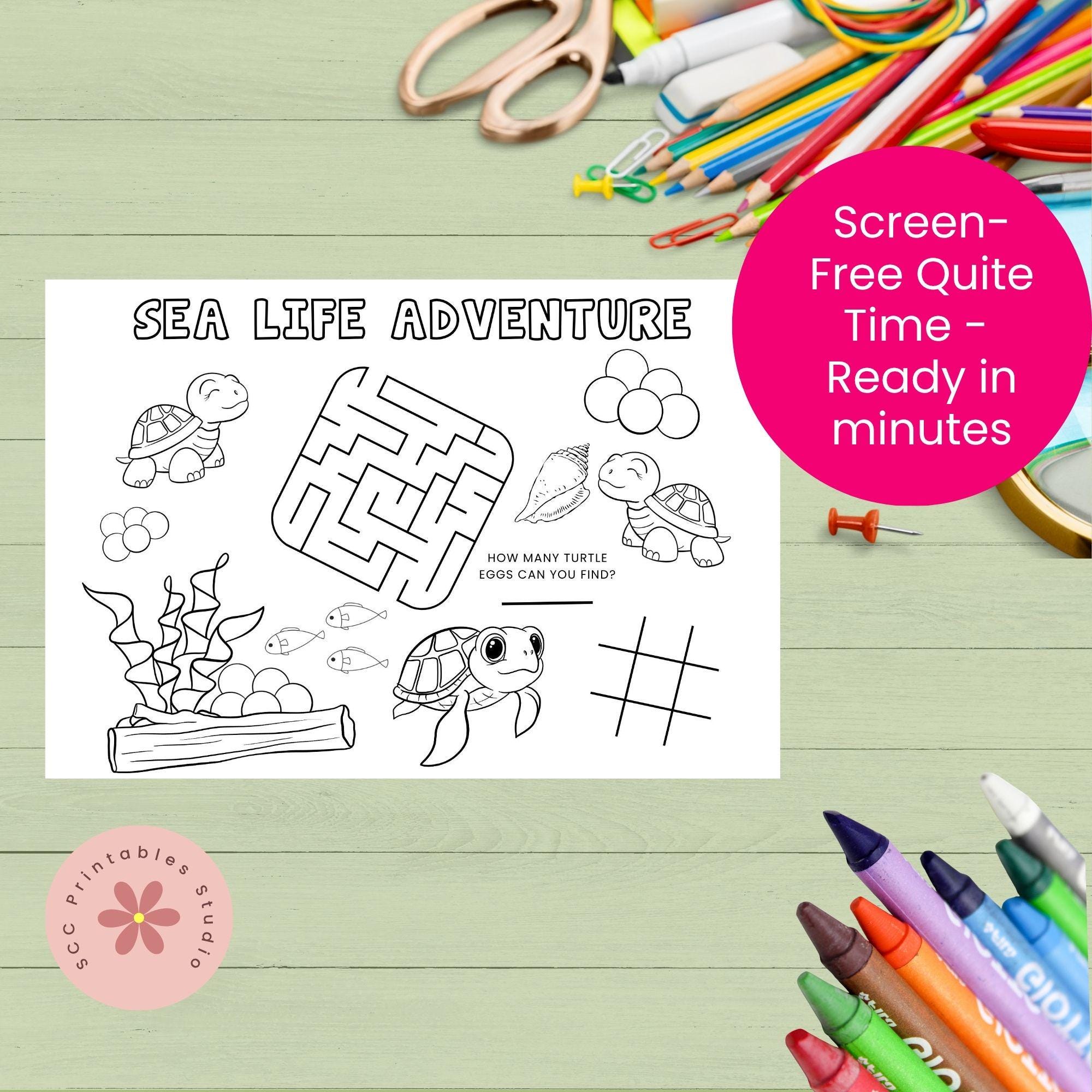 Under the Sea Printable Activity Pages for Kids, Ocean Printables With ...