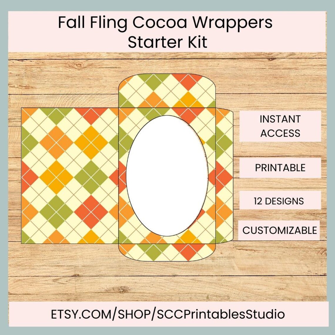 Fall Fling Printable Cocoa Wrapper Kit, Customize & Print at Home Hot ...