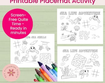 Under the Sea Printable Activity Pages for Kids, Ocean Printables with Turtles, Fish, Sea Shells - Fun and Educational Preschool & Classroom