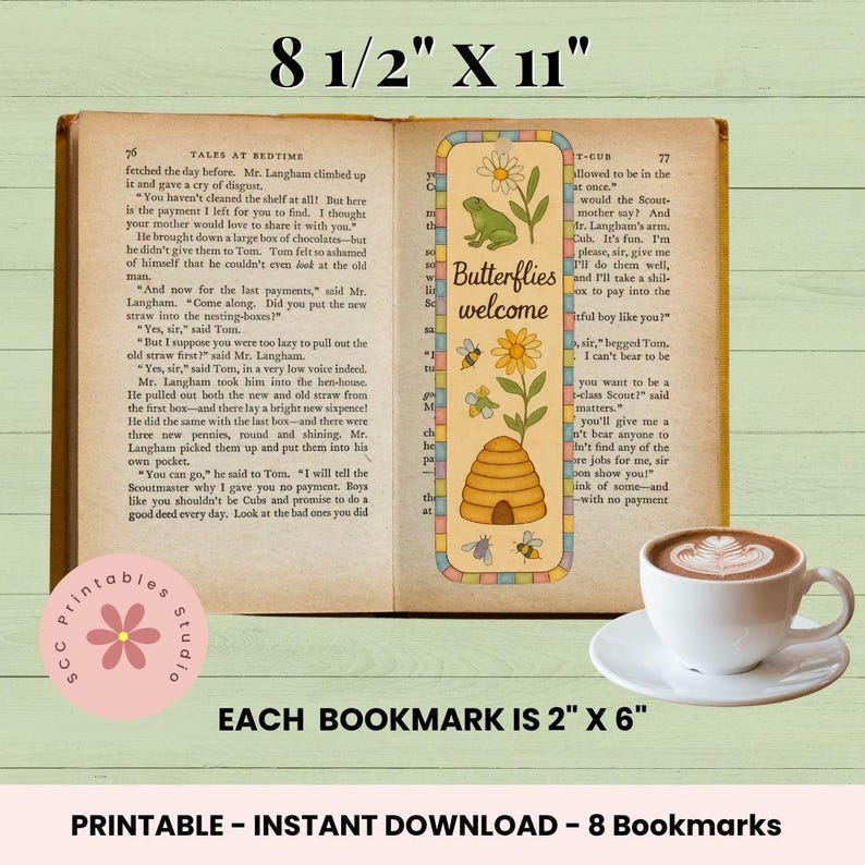 Spring Printable Bookmarks, Bee Hives, Frogs, Bumble Bees Bookmark Set ...
