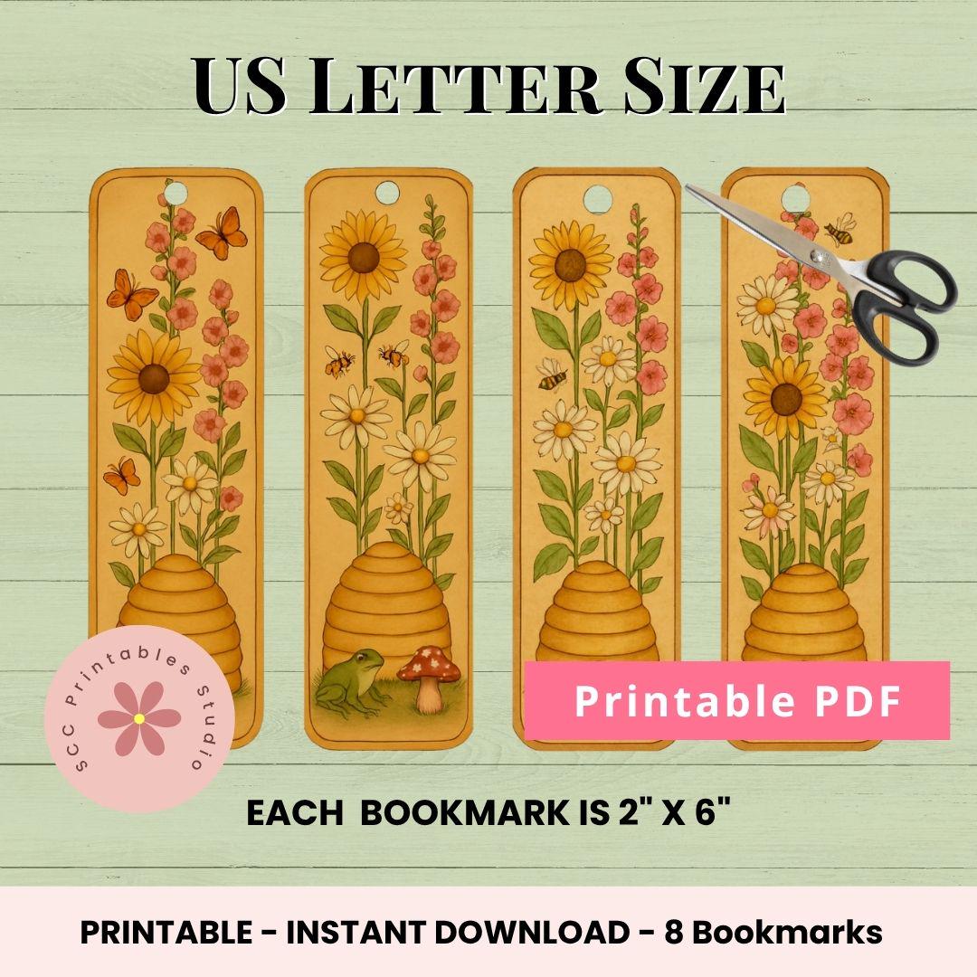 Spring Printable Bookmarks, Bee Hives, Frogs, Bumble Bees Bookmark Set ...