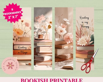 Printable Bookmarks, Cottagecore Reading Bookmarks Printable Bookmark Design for Commercial Use, Cozy Reading Book Lover Gift
