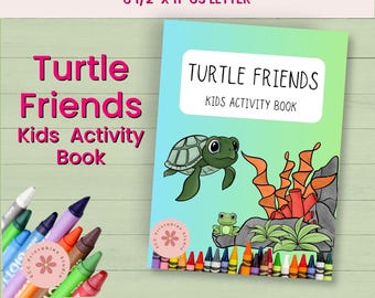 Kids Activity Book, Turtle Friends Printable Coloring Pages, Maze, Teacher Resources Fun and Educational Preschool & Classroom Activities