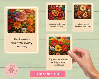 Affirmation Cards for Women, Printable Self Love Self Care, Girl Positive Affirmation Deck, Encouragement Gift for Her Junk Journal Ephemera