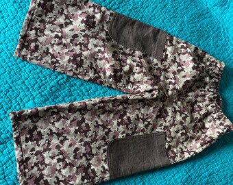 Pantalones cargo de algodón de pierna ancha, reciclados y reutilizados, para bebés y niños pequeños de 12 meses, moda lenta y sostenible.