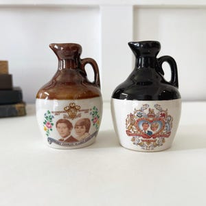 SET OF TWO Vintage Prince Charles and Princess Diana Wedding Commemorative Scotch Whiskey Rutherford Decanters