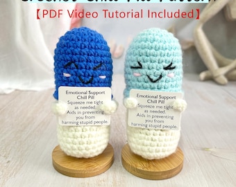 PDF Instant Download, Handmade Crochet Chill Pills Pattern, Emotional Support Chill Pills, Video Tutorial Included, DIY Crochet Capsules