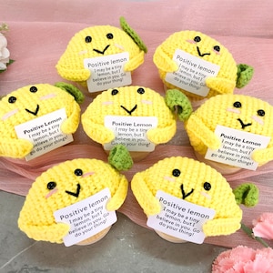 Crochet Lemon: Positive Desk Decor, Gift for Employees, Party Bag Filler