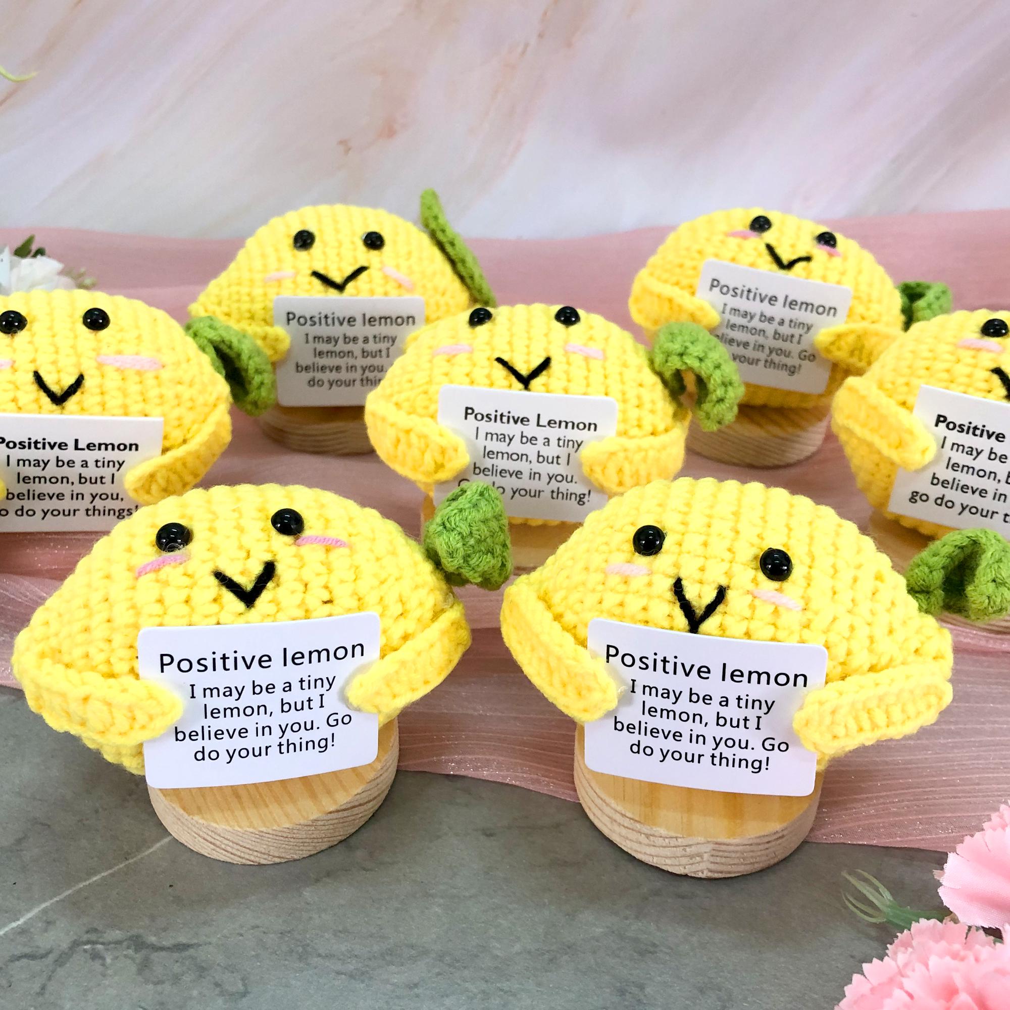 Crochet Lemon Positive Desk Decor Gift For Employees Party Bag 