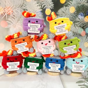 Crochet Emotional Support Dumpster Fire: Handmade Desk Decor, Christmas Gift