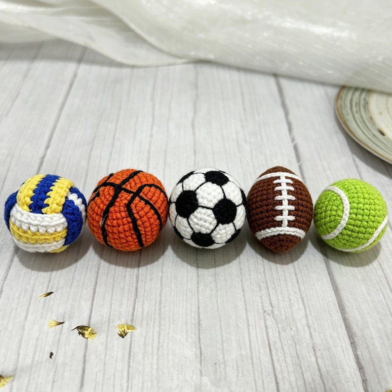 5-in -1 Crochet Ball Pattern, Football, Soccer, Basketball, Tennis, Volleyball Pattern, PDF Download, Beginner Friendly, Christmas Gift image 8