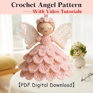 Häkelanleitung für Engel, PDF-Download, DIY-Anleitung, Video-Anleitung inklusive