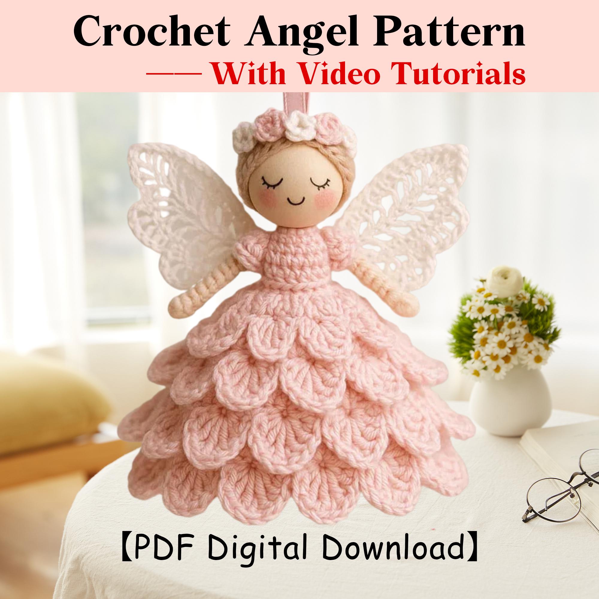 Crochet Angel Pattern, PDF Download, DIY Tutorial, Video Tutorial Included