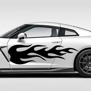 Set 2 Pcs Fire Flames Graphics effect car sticker Both Sides Stripes Decal Graphics Car, SUV, Truck Decals | Fire flames graphics Adhesive