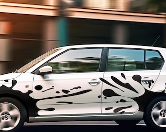 Kit de pintura para salpicaduras, decoración de calcomanías para coche, pegatinas en ambos lados | Conjunto Patrón Manchas Divertidas Coche Camiones Campervan