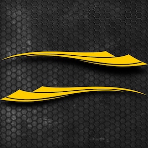 Set van 2 stuks voertuigstrepen, auto-graphics, camper, aanhangwagen, auto, vrachtwagen, boot, accentstrepen, beide zijden, stickers | Van Stripes Zijden vinyl Decor lijm