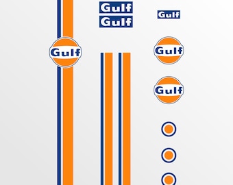 Juego de pegatinas gráficas adhesivas Gulf Oil para decoración de motos Vespa | Calcomanías decorativas para motos | Kit de vinilos adhesivos Gulf Oil estilo moto Vespa