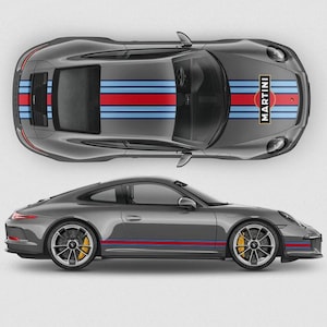 Stickers Capot Martini / Gulf Racing - Pour Porsche - Autocollants Le Mans - Neufs