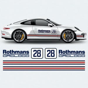 Radio Control Rally Car Decals Rothmans Kit Rothmans Racing Stripes Set Carrera and Similar Models | Vinyl Self ...