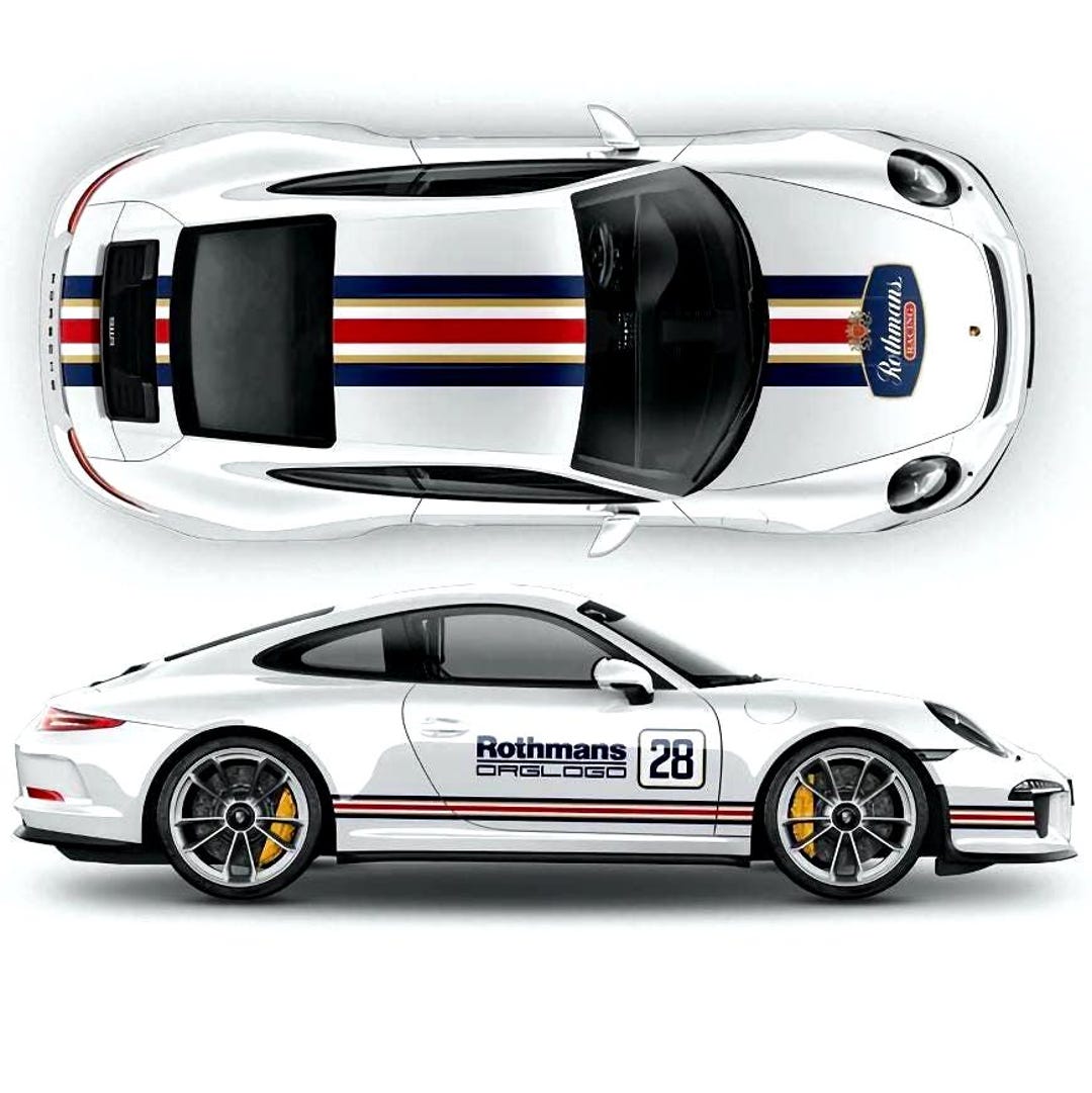 Radio Control Rally Car Decals Rothmans Kit Rothmans Racing Stripes Set Carrera and Similar Models | Vinyl Self ...