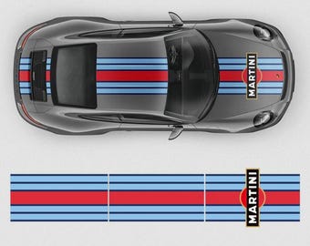 Stickers Martini Racing – Bandes Et Logos Universels – Pour Porsche, BMW, Carrosserie – Neuf