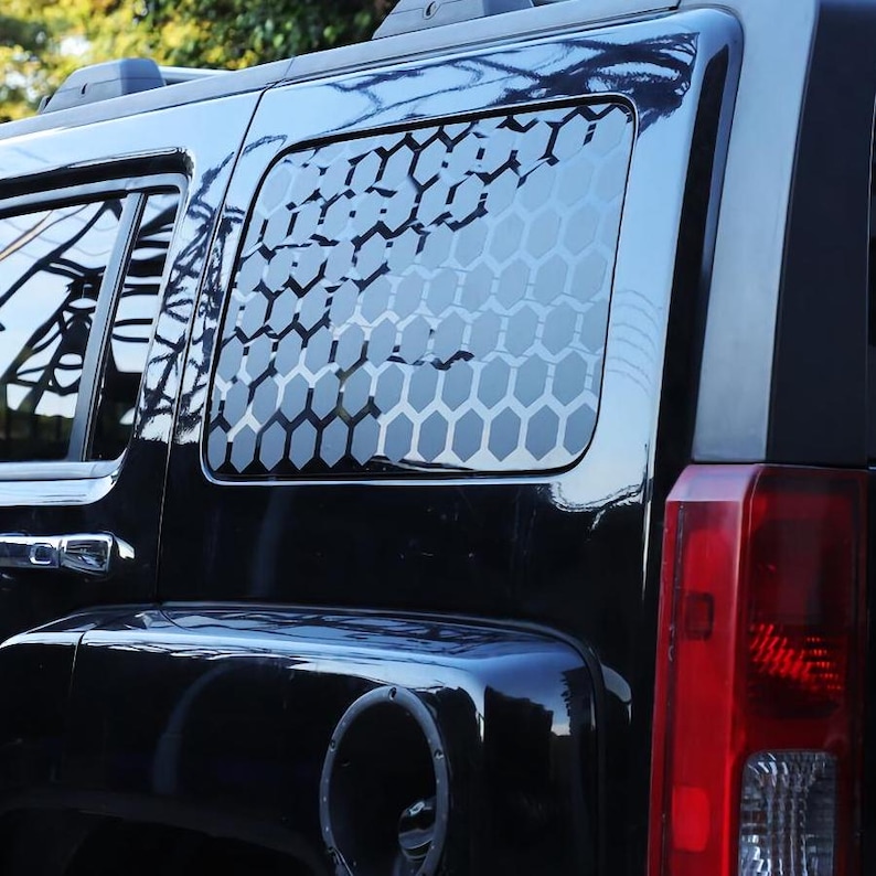 Hm Simplex Window Sticker Set 2 Pcs Both Sides Hexagonal Honeycomb Graphic for Vehicle Side ...