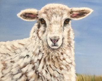 Sheep print of original painting, 8"x10" on fine art paper