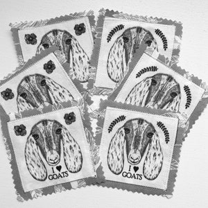 Goat Patches, handmade, iron-on, 3.5&quot; x 3.5&quot;
