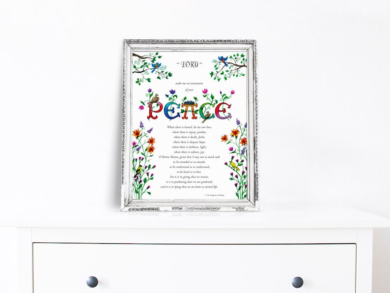 Gebed van St. Franciscus van Assisi 8 x 10prent - Etsy Nederland