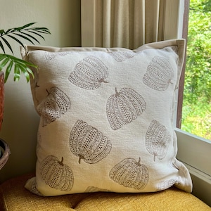 Funda de almohada de chenilla con diseño de calabaza: decoración otoñal para Acción de Gracias, 18 x 18