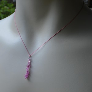 Ombre Ruby Knotted Silk Necklace 16 Inches